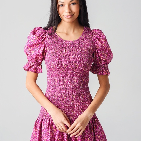 LoveShackFancy Luppa Mini Dress with Puff Sleeves - Picture 1 of 4